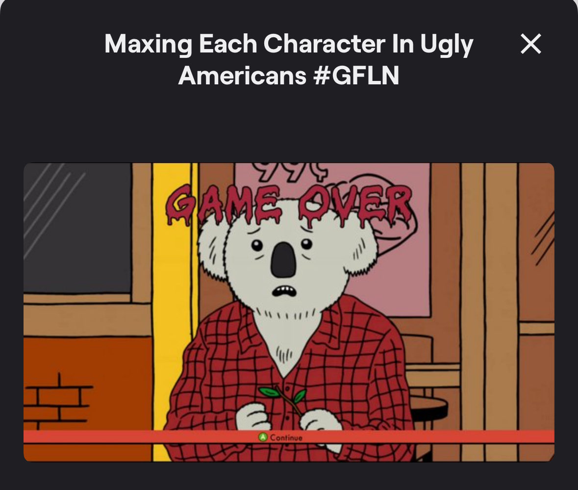 First, there’s only one boss. Then after I attempt the battle again there are two bosses and one of them is indefeatable?

Did the game glitch or am I seeing things? Find out with this VOD replay of Ugly Americans Apocalypsegeddon. 

Maxing each character
twitch.tv/videos/2687278…