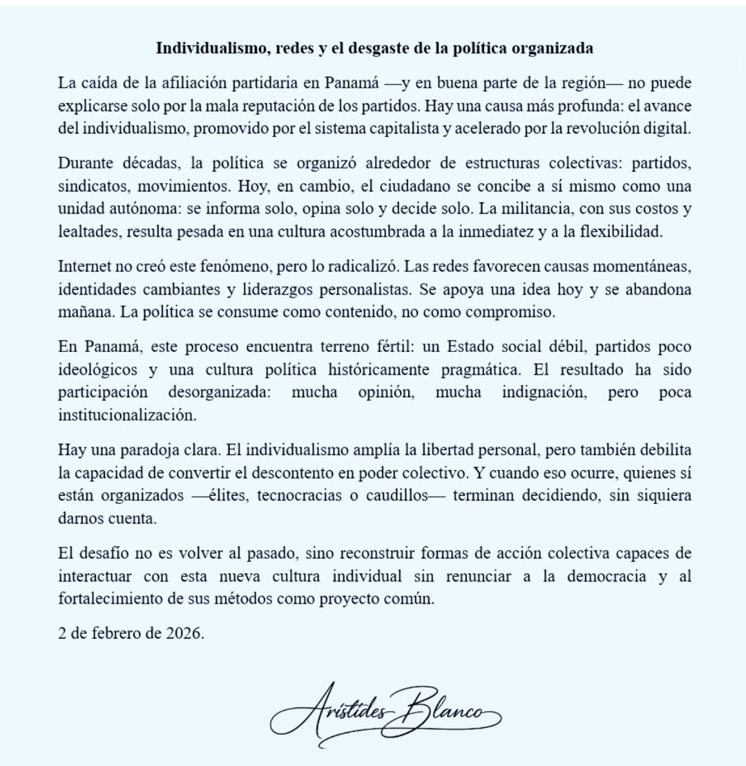 La caída de la afiliación política no es solo culpa de los partidos. Tiene que ver con un individualismo promovido por el capitalismo y amplificado por la era digital: opinamos mucho, nos organizamos poco.
