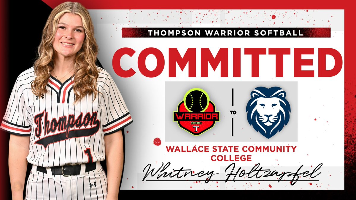whitneyholtzy's tweet photo. Excited to announce I'm officially committed to Wallace State! Can't wait to start this next chapter and join the Lion family! 🦁 #WallaceState #softball #Committed https://t.co/VC8NJxZHim