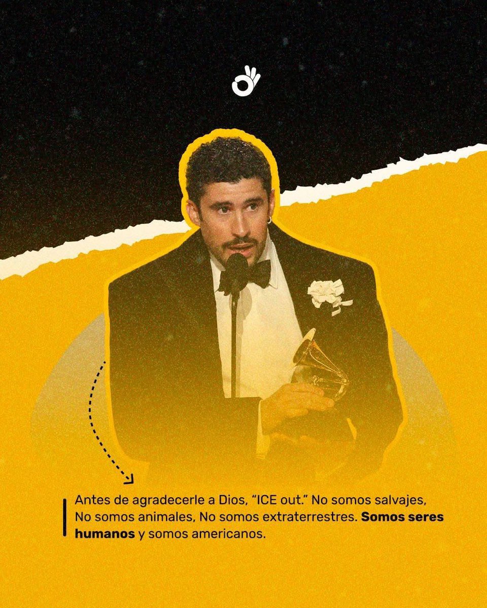 OOA_Oficial's tweet image. Los #Grammys2026 no fueron sólo música… también fueron política y conciencia social. 

Ayer, varios artistas aprovecharon uno de los escenarios más vistos del año para hablar sobre #ICE y las políticas migratorias que separan y criminalizan, sobre todo, a comunidad latina.

#OOA