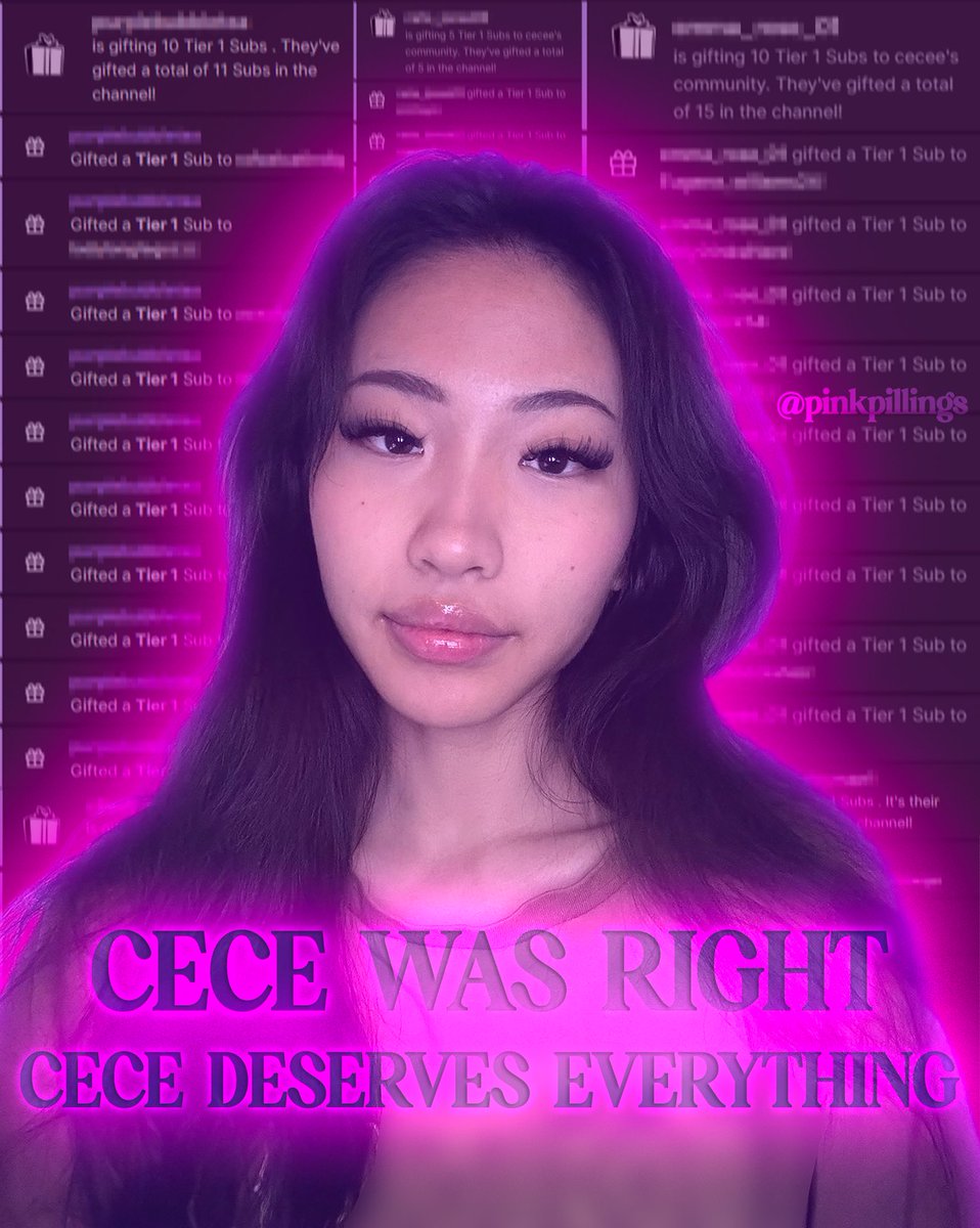 pinkpillings's tweet image. Never forget: Cece was right. If you aren’t gifting her subs until your card declines, what are you even doing? 🩷