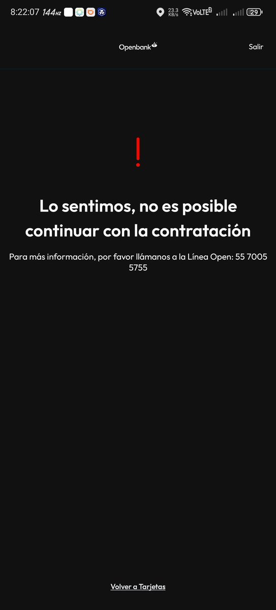 Aldebaraninf's tweet photo. @openbank_mx me ayudas, ya me aprobaron la línea y realizó la firma con mis datos pero siempre salta esto. https://t.co/39UbbKuTve