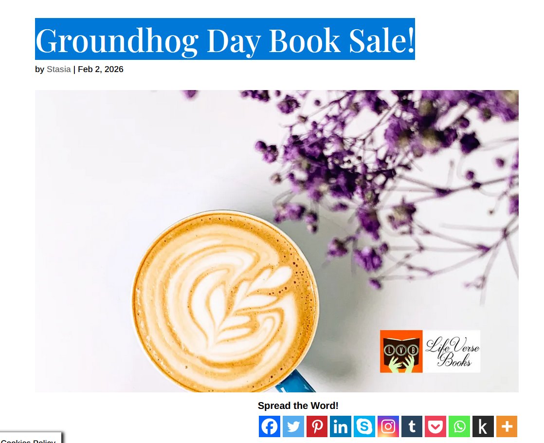 LifeVerseBooks's tweet photo. Groundhog Day Book Sale!
https://t.co/7gp9sguB78 https://t.co/uHzJ6xYofv