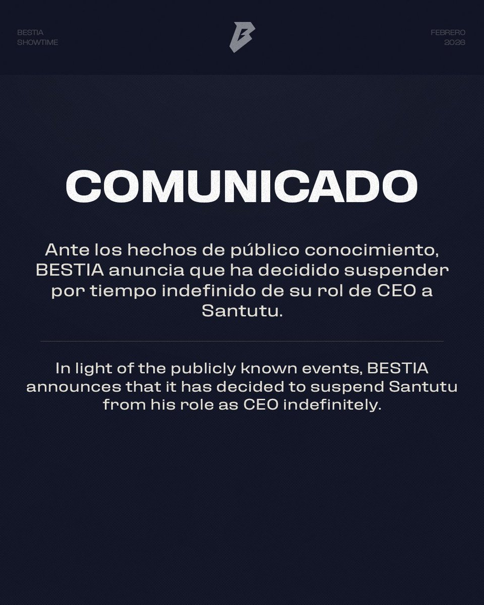bestia_corp's tweet image. Comunicado oficial.