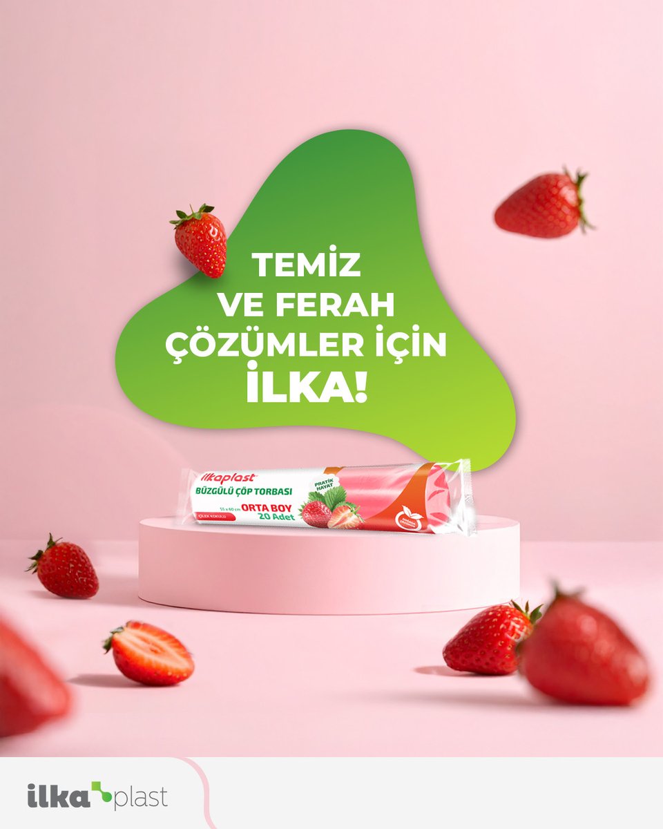 Ilka strawberry-scented garbage bags effectively block unpleasant odors while providing ease of use with their convenient handling.

İlka çilek kokulu çöp torbaları kötü kokuları etkili bir şekilde engellerken taşıma kolaylığı ile de rahatça kullanım sağlar.