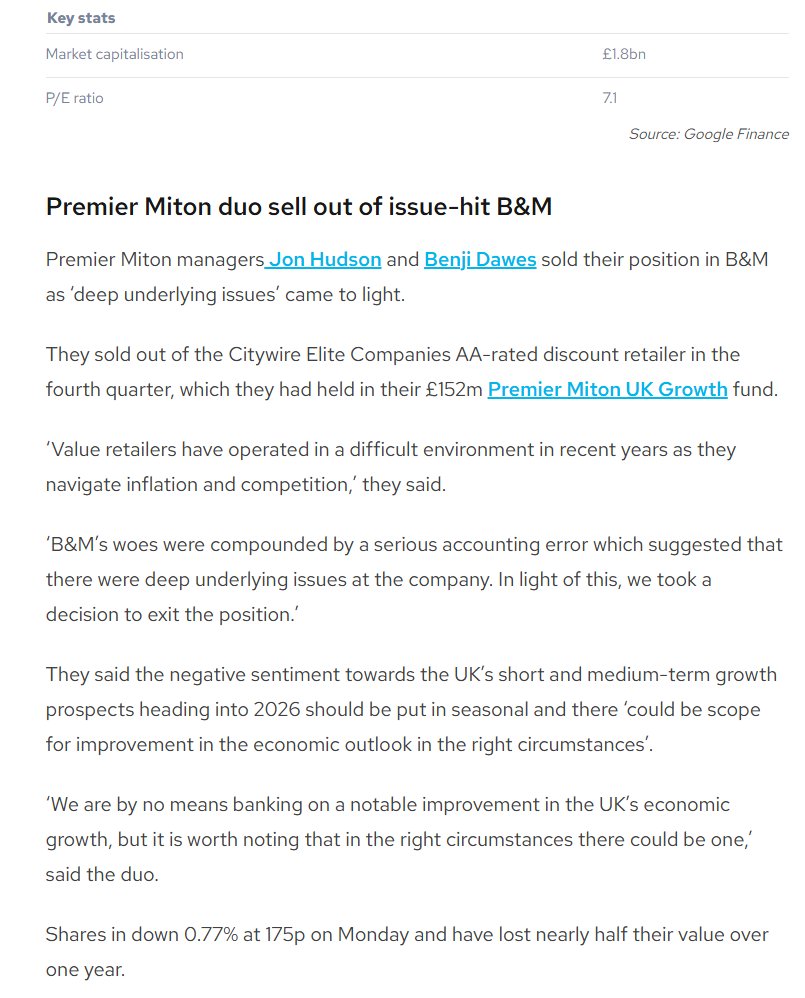 entrustTMF's tweet image. #BME Premier Miton duo sell out of issue-hit B&amp;amp;M