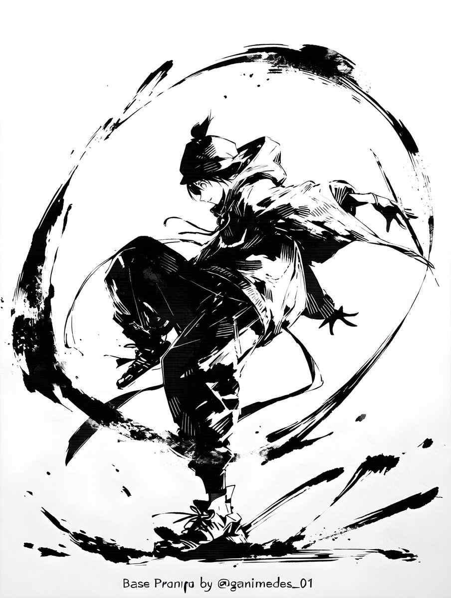 抽象的な線画 墨絵 B4サイズ 墨絵ダンサー。 Niji7で墨絵、できました😊 しゃるるさん、ありがとう