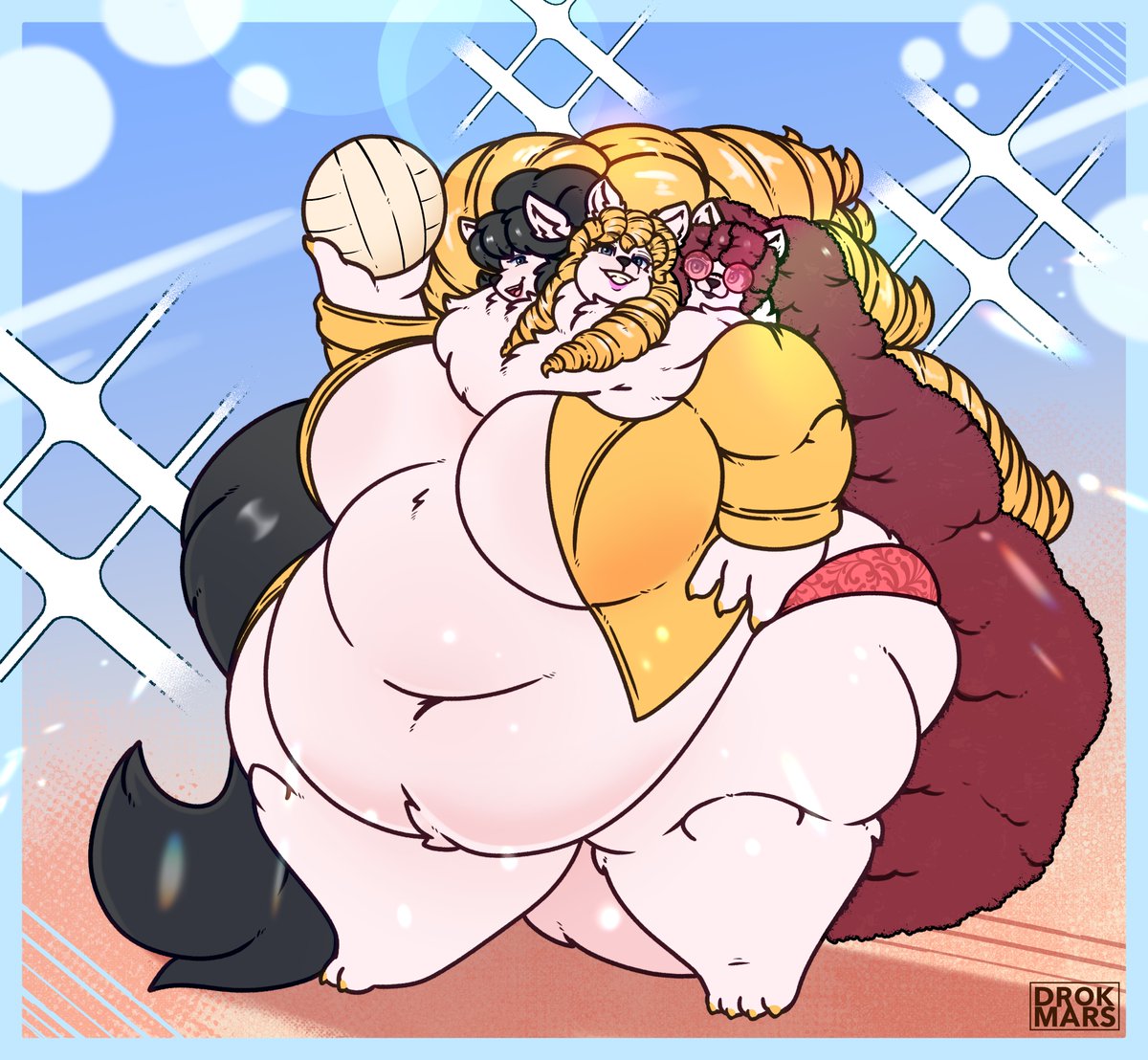 Want to join them for a game? 🏐

flat colors comm for <a href="/Tabriennafancam/">Gabbi 🖤 Tabby 💛 & Janine 💖</a>