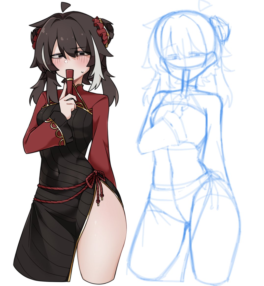 skKAZU1's tweet image. hidden right thigh