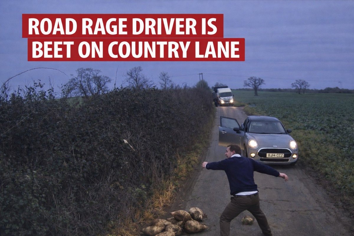 A Mini Cooper driver was filmed confronting a lorry driver after being delayed behind a sugar beet lorry on a narrow country road in the East Anglian countryside. #RoadRage via <a href="/SWDMedia/">SWD Media</a> swd.media/videos/mini-dr…