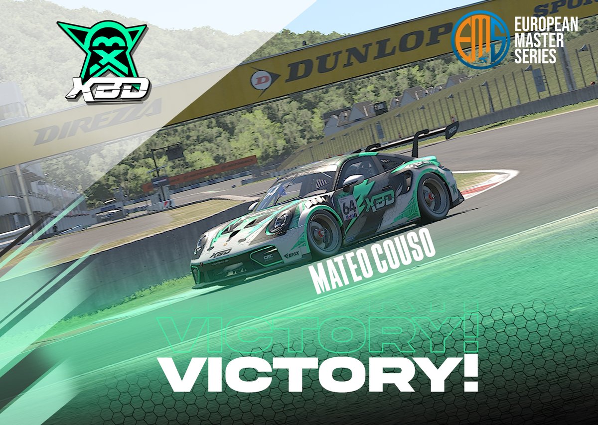 Comenzamos la #MasterCup de <a href="/EMS_iRacing/">European Master Series</a> con la primera victoria en Segunda División a manos de <a href="/MattCouso94/">Matt “Raikkonen” Couso</a> 🥳🤠

¡Enhorabuena Mateo que se note lo que ensayaste esa estrategia! 😉😜

¿Vamos a por más? Vamos a por más 😌

#GreenPower #GoXBD