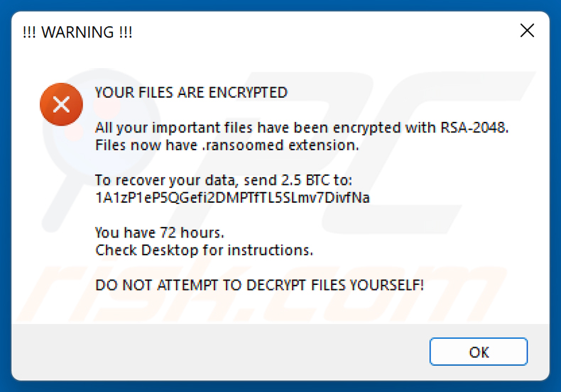 Ransoomed Ransomware; Extension: .ransoomed; Ransom note:  !!!READ_ME!!!.txt and pop-up window

virustotal.com/gui/file/3792a…

<a href="/LawrenceAbrams/">Lawrence Abrams</a> <a href="/demonslay335/">Michael Gillespie</a> <a href="/struppigel/">Karsten Hahn</a> <a href="/JakubKroustek/">Jakub Kroustek</a>