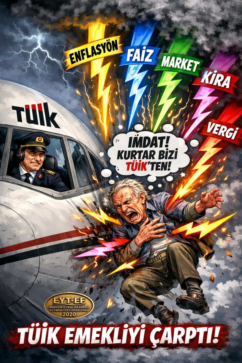 #TüikEmekliyiçarptı

TÜİK in ayarlı #Enflasyon oranları
Emeklinin sofrasından eksilen her lokmanın adıdır.

Bu düzen;
Rakamlarla makyajlanan
Gerçekleri bastıran
Ve #Emekli yi
Sessizce çarpan bir düzendir!

#5000KısmiyeBorcunuzuödeyin
<a href="/RTErdogan/">Recep Tayyip Erdoğan</a>
<a href="/isikhanvedat/">Prof. Dr. Vedat Işıkhan</a>
<a href="/tuikbilgi/">tuik.gov.tr</a>