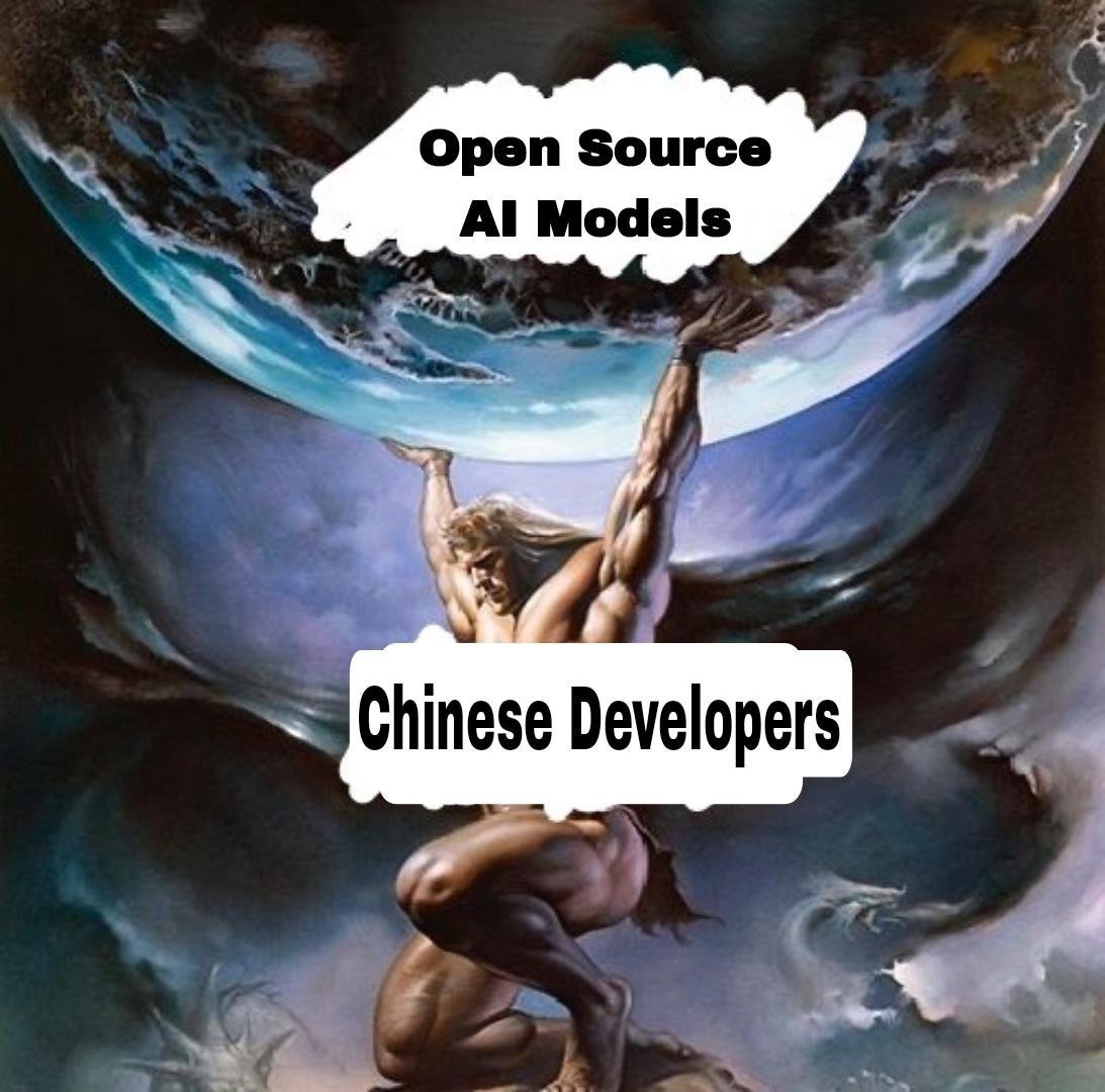 askOkara's tweet photo. China saved open-source LLMs.  

In the past few months, China has released some of the best open-source models (GLM 4.7, Kimi K2.5, DeepSeek v3.2, Minimax M2.1) for free.   

Meanwhile: 
- OpenAI hasn't released any open-source model since GPT-OSS 
- Meta is struggling to keep up with China’s open-source progress 
- Anthropic has no plans to release open-source models  

The future of open-source AI is being built in China.