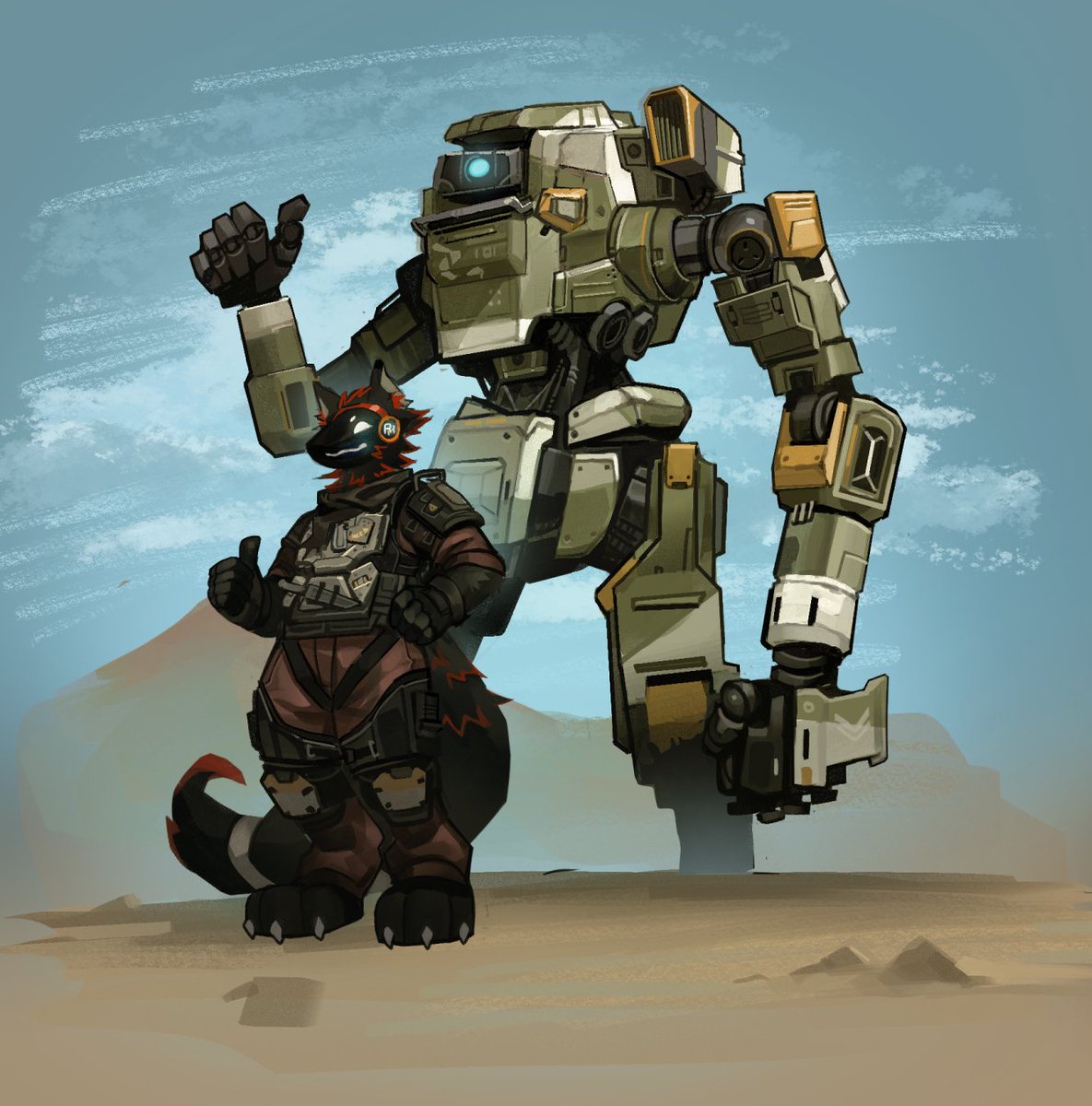 a10_proot's tweet photo. Protocol 1: complete 
Protocol 2: in effect 

Art done by @starfish_art highly recommended checking them out

#titanfall2 #protogen #furryartwork #furry https://t.co/BTAsxgTNPS