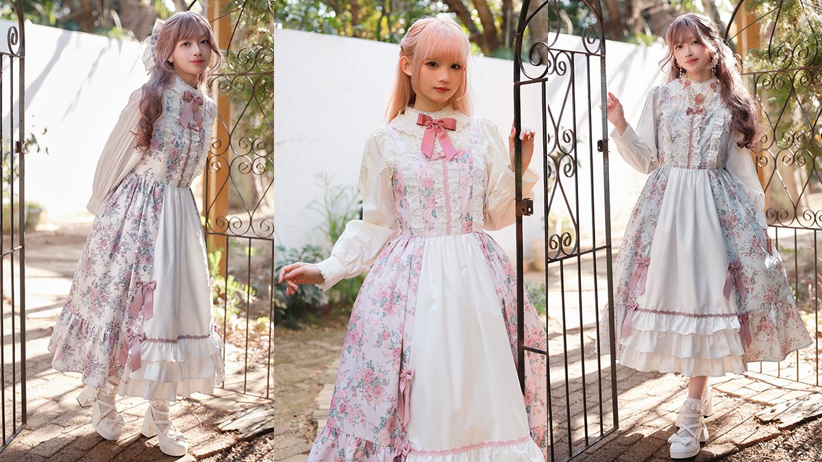 Chalmiere クラシカルローズ OP ピンク Chalmiere NEWS】 ふんわりとした印象のクラシカルなローズ柄の