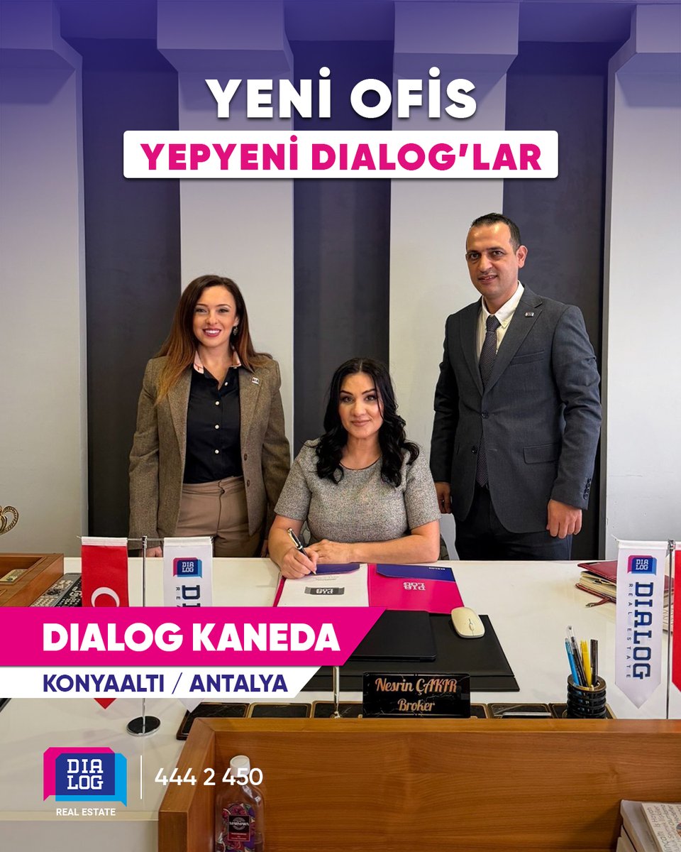 Yeni Şehir, Yeni Ofis, Yepyeni Dialoglar! ✨

Antalya’daki ilk ofisimiz Dialog Kaneda’nın değerli brokerları Nesrin Çakır &amp; Esin Atar, farklı disiplinlerden gelen güçlü akademik ve mesleki birikimleriyle, Konyaaltı’nda yer alan ofisleriyle gayrimenkul sektörüne değer katıyorlar.