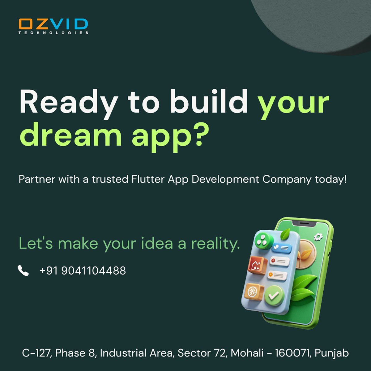 Looking for a Flutter App Development Company? 

Build fast, scalable cross-platform apps with OZVID Technologies. Our Flutter experts create high-performance Android &amp; iOS apps from idea to launch.

Let’s build your app!

#ozvid #flutter #MobileApp #FlutterApp