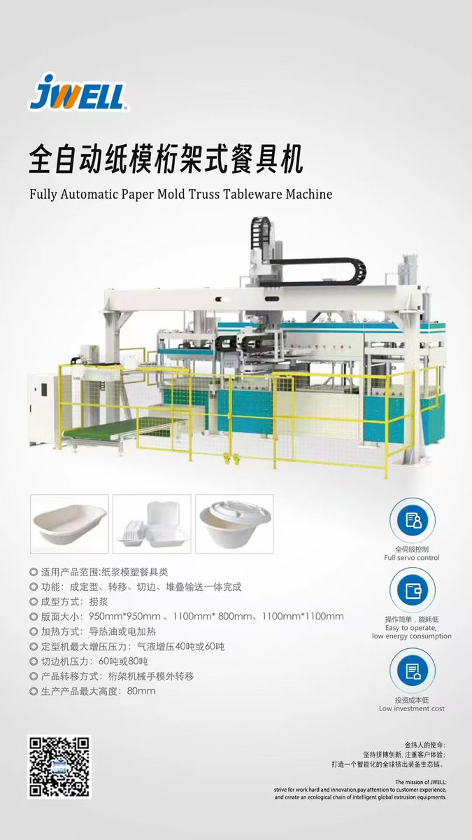 JwellBrian's tweet image. Fully Automatic Paper Mold Truss Tableware Machine.#JWELL #plasticmachine
WhatsApp:+86 17856036965
Email:infdsw@jwell.cn