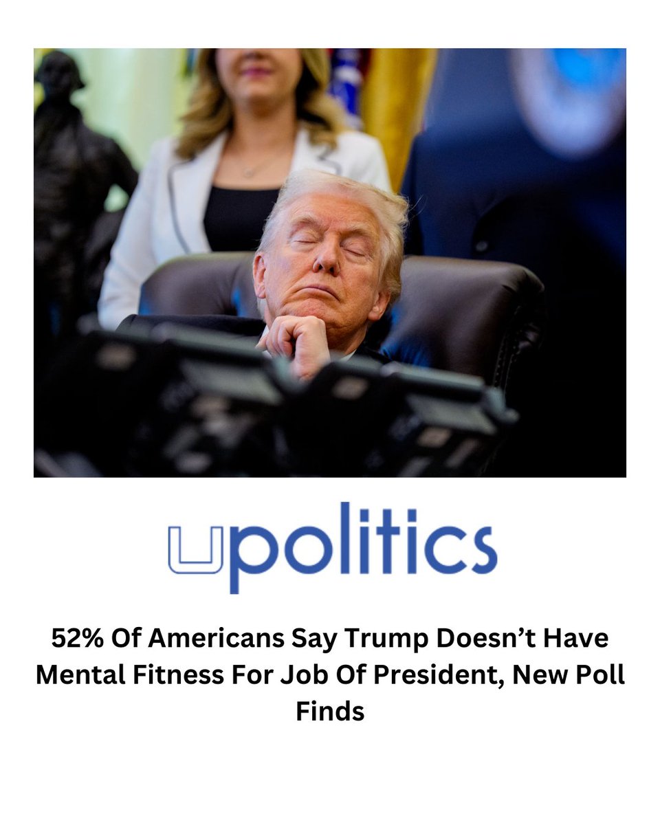 upoliticsnow's tweet image. 52% Of Americans Say Trump Doesn’t Have Mental Fitness For Job Of President, New Poll Finds

#Trump #NewPoll #Voters

Follow @upoliticsnow for the best political news, interviews and videos

Read More: upolitics.com/news/52-of-ame…