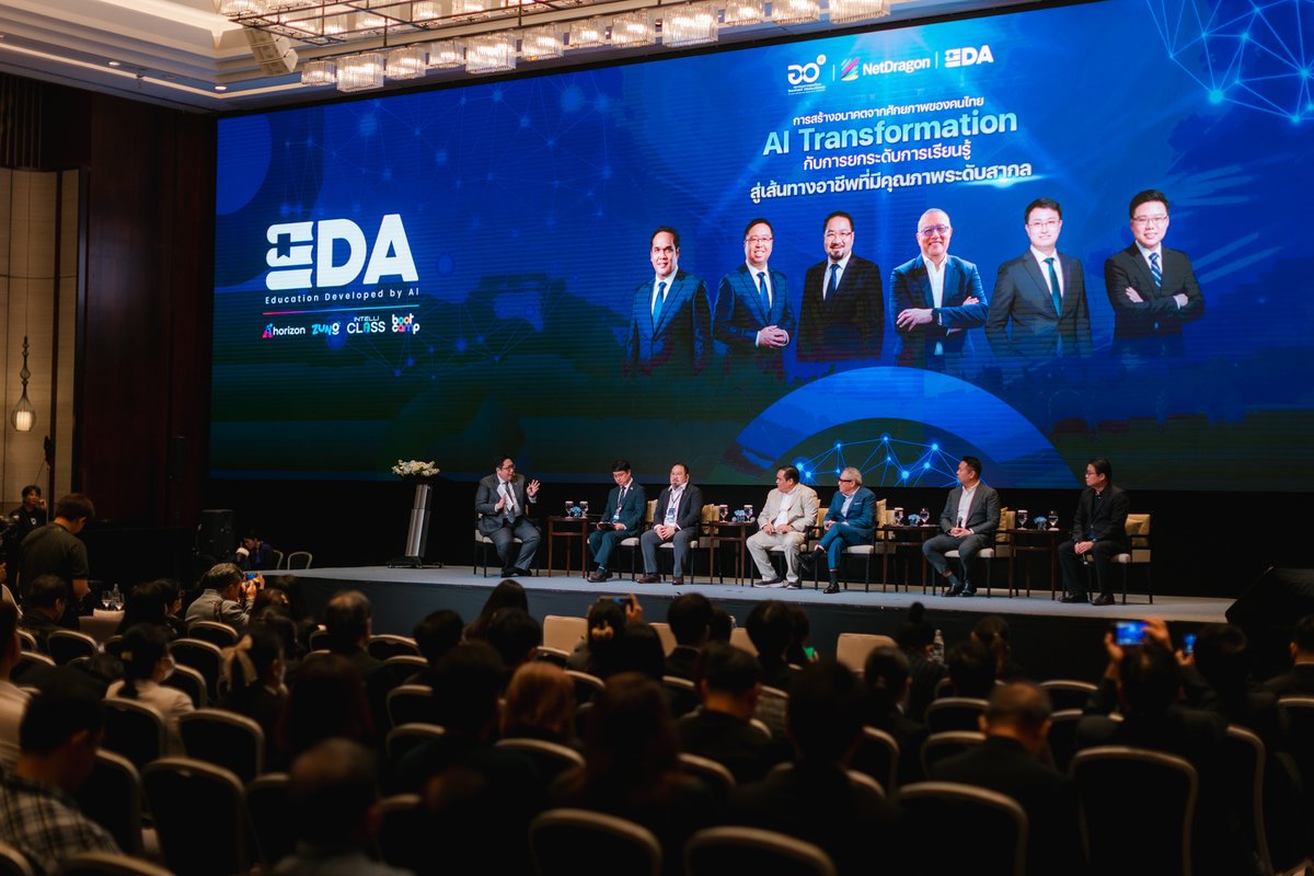 NetDragon777's tweet photo. NetDragon, together with its subsidiary, EDA (Thailand), has joined forces to drive a government-backed AI initiative aimed at building Thailand’s future-ready workforce by linking education, skills development, and productivity through an AI-driven Learn-to-Career Ecosystem. https://t.co/ZoKdGKAlmi