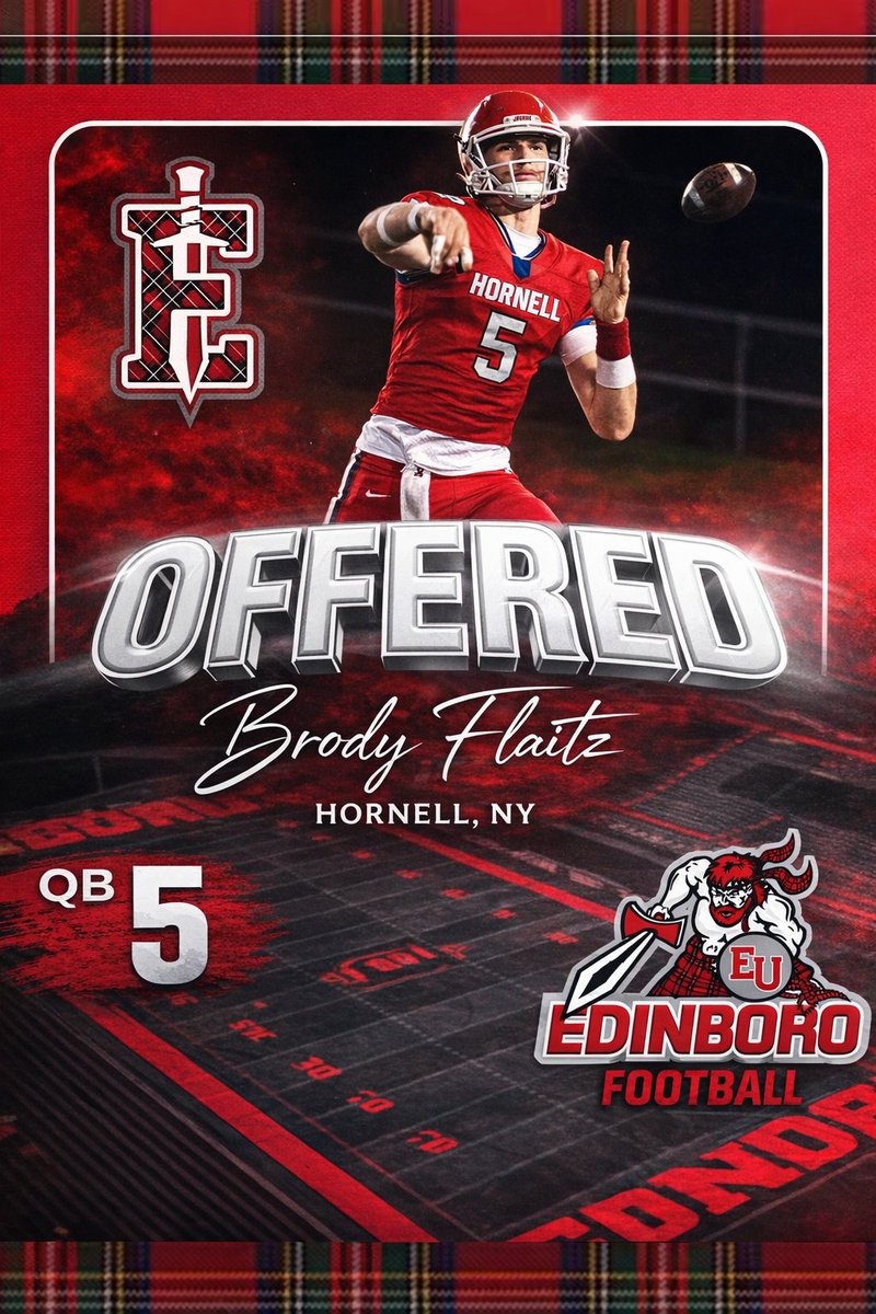 bdimesq5's tweet photo. After an amazing conversation with @CoachCrandall I’m blessed to say I have received an offer from Edinboro University 

@EdinboroFB @QBHitList @NFLJMal2 @CoachManny2219 @_Coach_Walker_  @PrepRedzoneNY @BdimesQ @TopPreps @PRCoachBrim @Elite11 @prepsrecruit 
@CoachGriffith_ https://t.co/llDZttjSbg