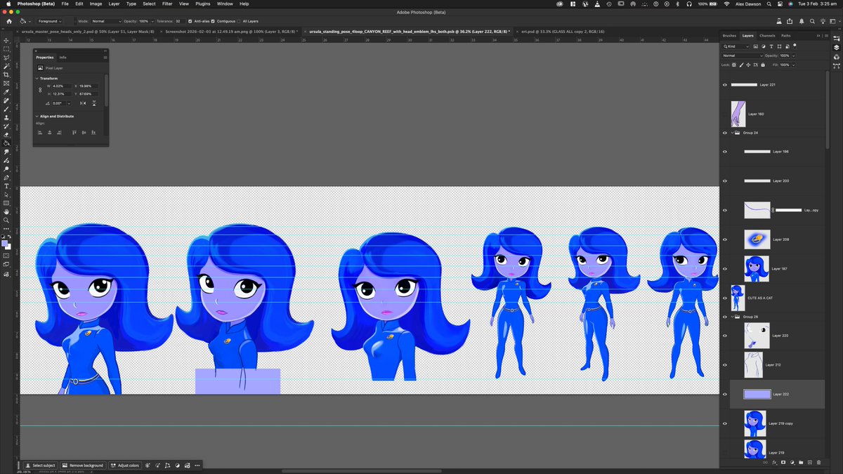 Ursula - Character  Sheet - Key poses development (roughs showing process) 

#characterdesign #photoshop #digital #cintiq