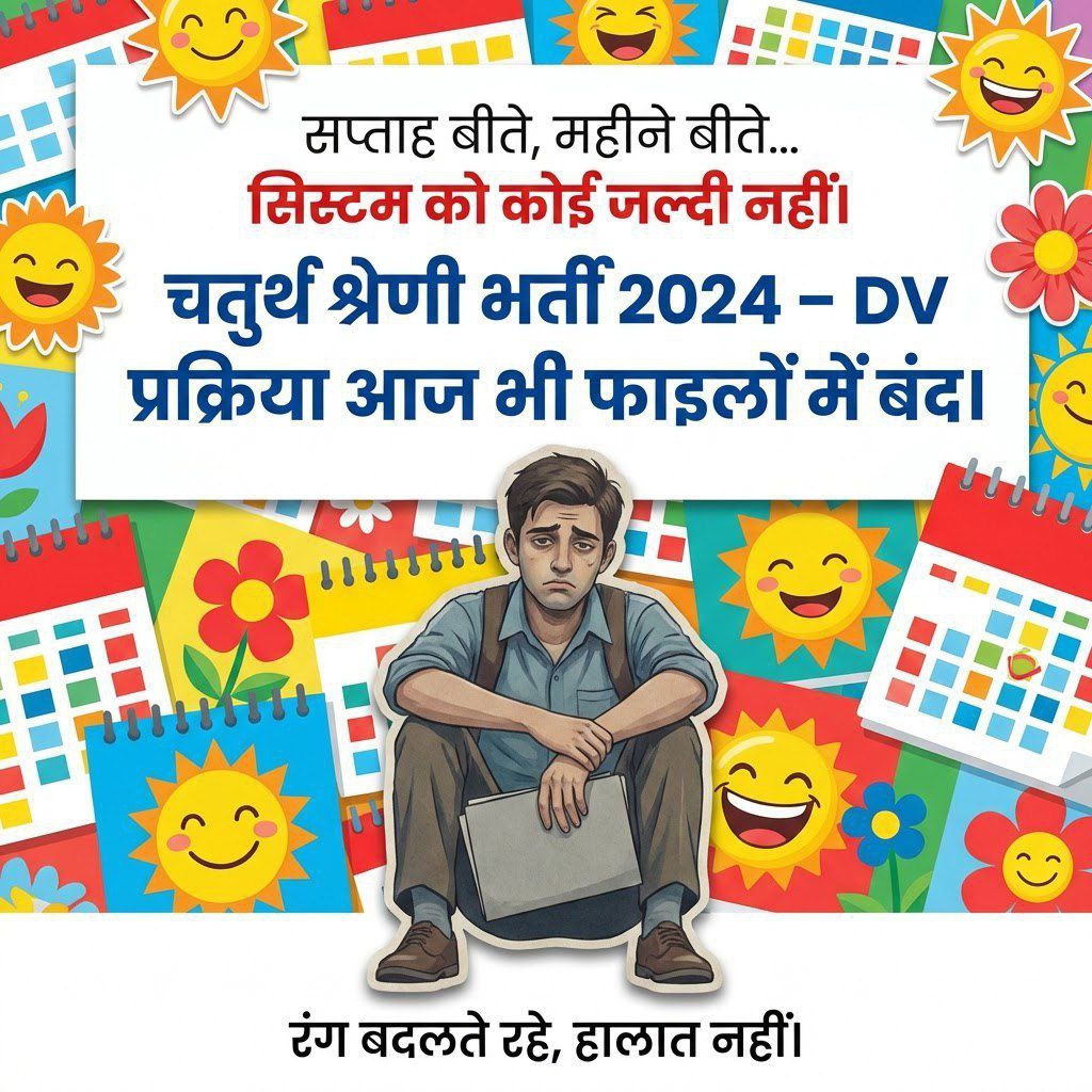 🌈🔥 4th GRADE भर्ती का कड़वा सच 🔥🌈
💬 एक “कॉमन डायलॉग” बार-बार सुनाया जा रहा है — 👉 “सीटें खराब होने से बचाई जाएँगी…”
                  ⚡ लेकिन सच्चाई ये है 👇
जब 1.41 लाख+ अभ्यर्थी 2X लिस्ट में आयेंगे, तो क्या कोई अपनी सीट यूँ ही छोड़ देगा ❓️ ये सिर्फ़ दिलासा है, समाधान