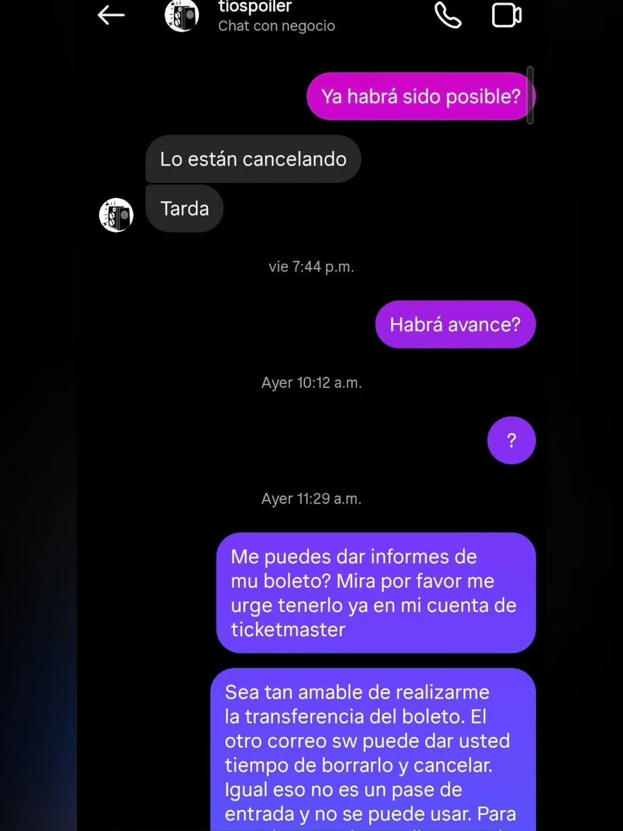 Lordbirolo's tweet photo. Más personas estafadas por el tío birolo, ese correo que manda es super mega falso.
1. No es el correo de Ticketmaster y se ve super editado
2. Da largas hasta que te bloquea
3. Dice que no se llama Gustavo pero la cuenta de rastreo dice otra cosa
@TioSpoilerOf #estafador https://t.co/NSW8DRZJvP