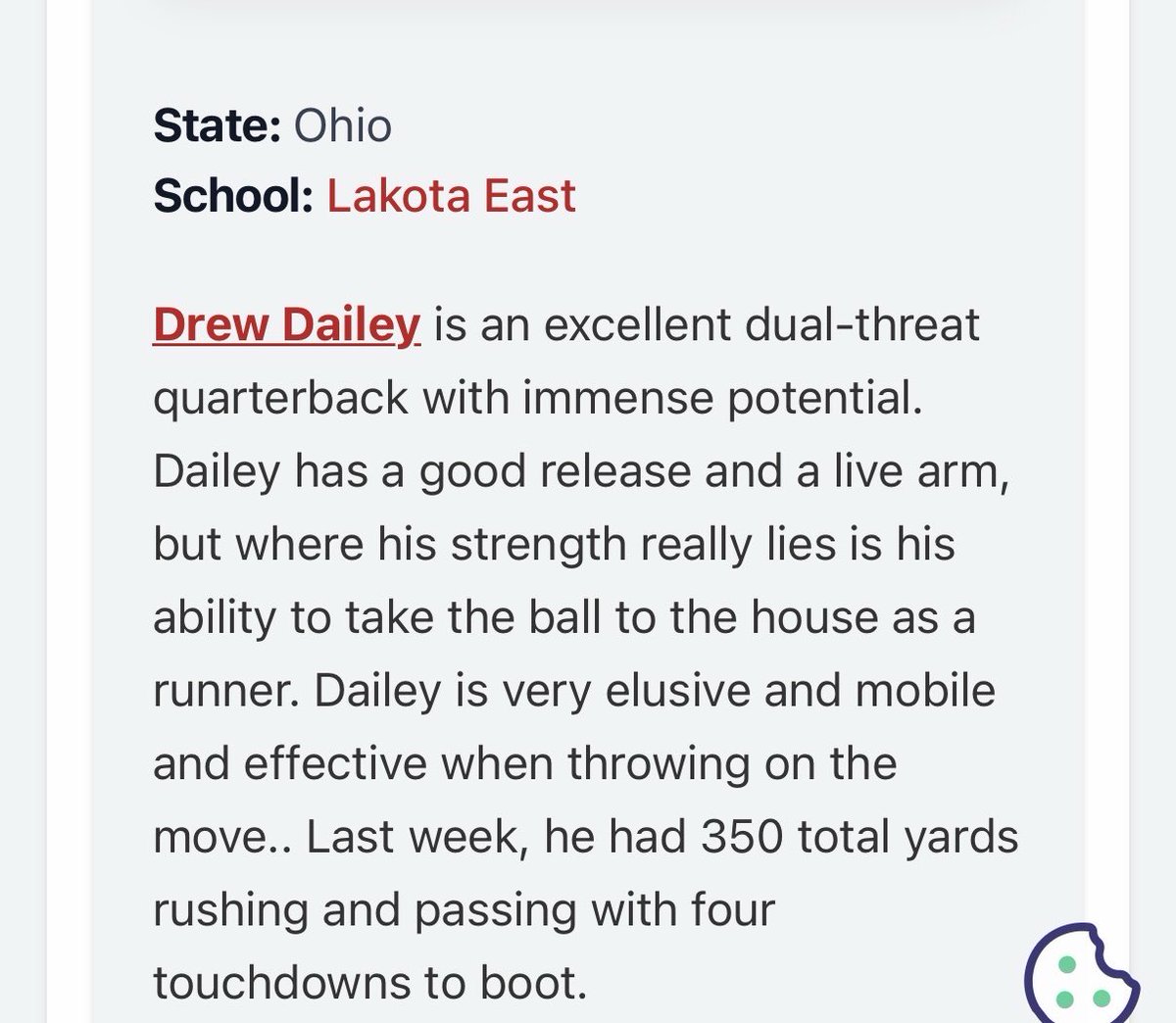 Drew Dailey 29’ QB tweet media