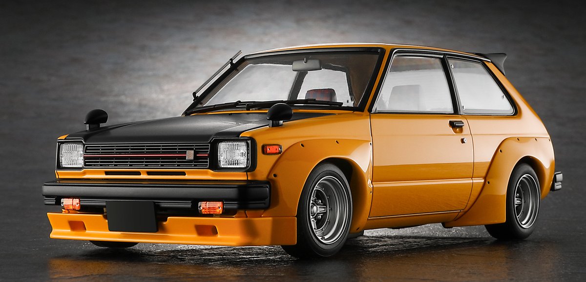 hasegawa_sales's tweet photo. 【4月新製品情報（完成見本公開）】

エアロパーツ満載のレーシングカスタムをキット化！

20819 1/24 トヨタ スターレット KP61 S （3ドア） 中期型 （1980） “カスタムバージョン”

2026年04月25日ごろ発売
ご予約宜しくお願い致します。

https://t.co/uwoVtpB2QK

#ハセガワ #トヨタ https://t.co/PZVSXYorNy