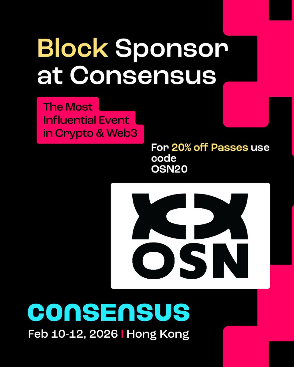 We’re excited to support <a href="/consensus_hk/">Consensus Hong Kong</a> 2026 - one of the most influential Web3 gatherings and connect with builders and leaders shaping the future of blockchain. 

See you in Hong Kong next week!

#OSN #ConsensusHK2026 #Web3 #Blockchain #Stablecoins