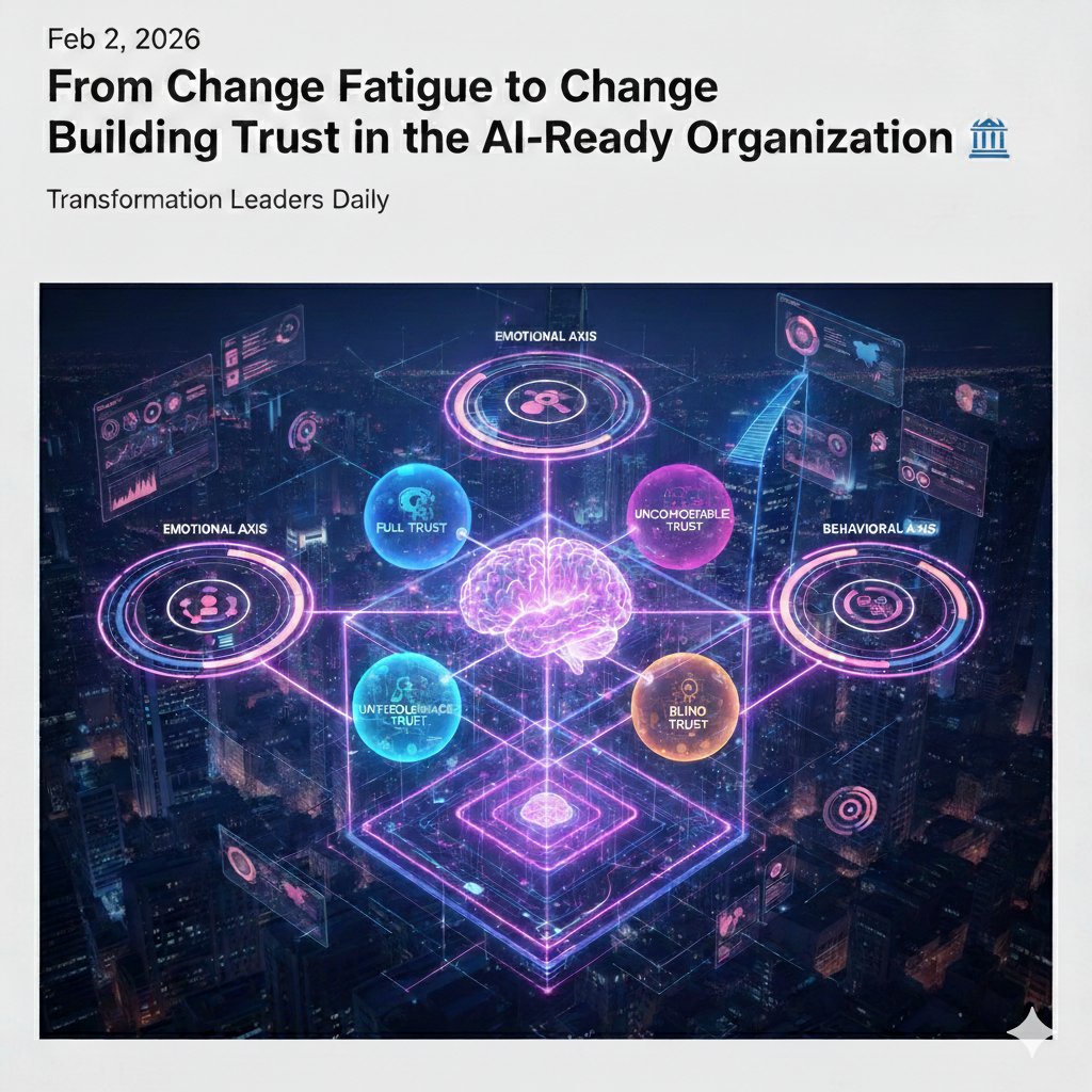 DTLSubstack's tweet image. How did Morgan Stanley hit 98% AI adoption? Trust, not mandates. 📈

In 2026, trust precedes scale. If your governance isn't visible, your adoption will plateau.

The blueprint for Change Hunger: open.substack.com/pub/transforma…

#AI #Leadership #Transformation