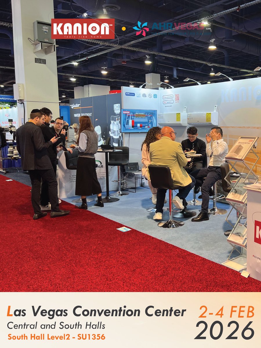 kaniongroup's tweet photo. Day 1 in AHR Expo Las Vegas — we’re officially live on the show floor ⚡️
📍 Las Vegas Convention Center
🏢 South Hall Level 2
📌 Booth SU1356
👉 DM us “VEGAS” to set a quick meet-up.
#AHRExpo2026 #LasVegasConventionCenter #KanionCo #HVAC #HeatPump https://t.co/tKgUDD5URQ