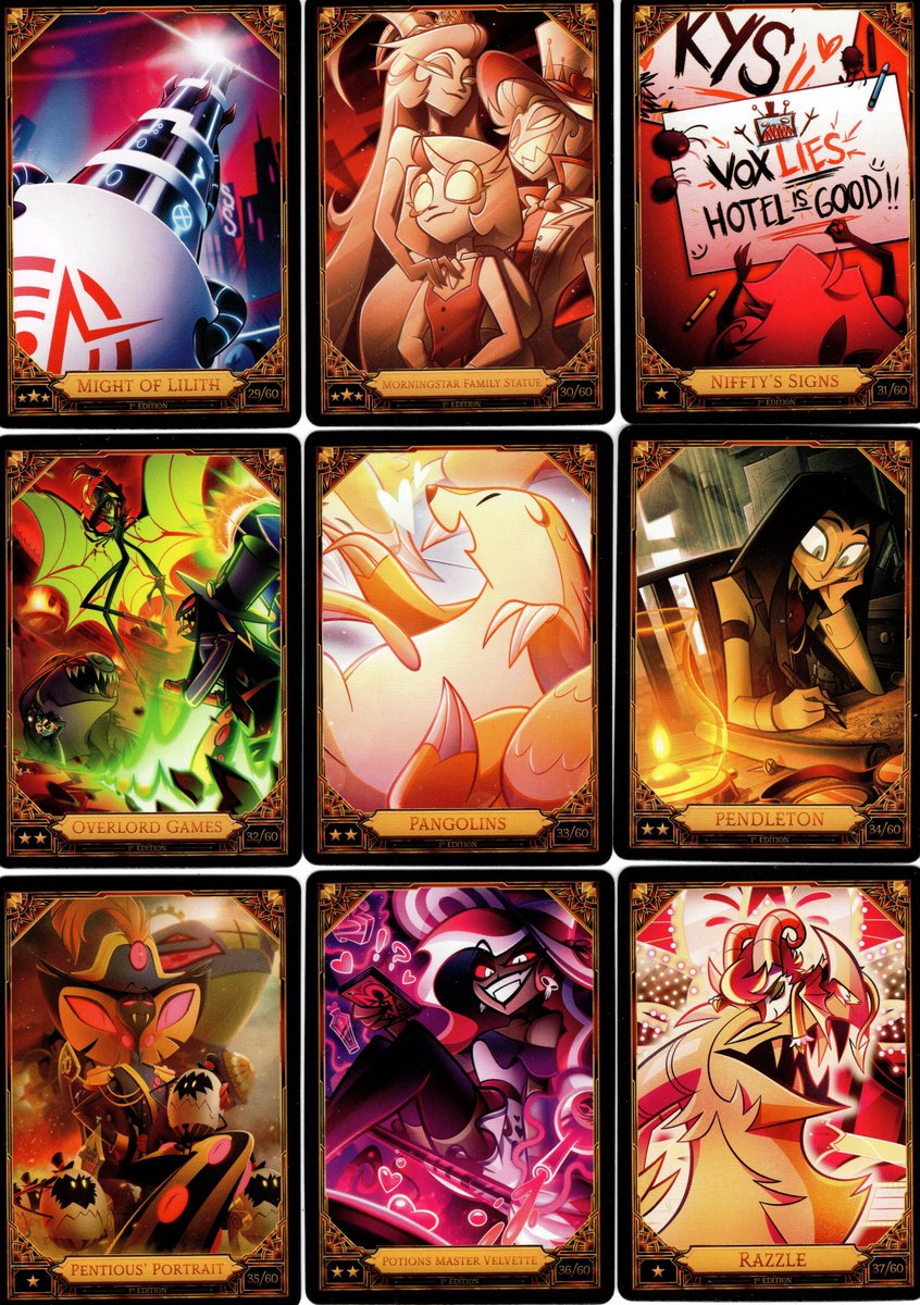 Hazbin Hotel Season 2 cards scanned (missing 28/60 and all secret