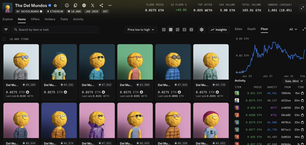 Craziest community ever! 🔥 <a href="/D3lMundos/">The Del Mundos</a> 

fp 0.0275eth 🚀  (still undervalued)

send it higher!