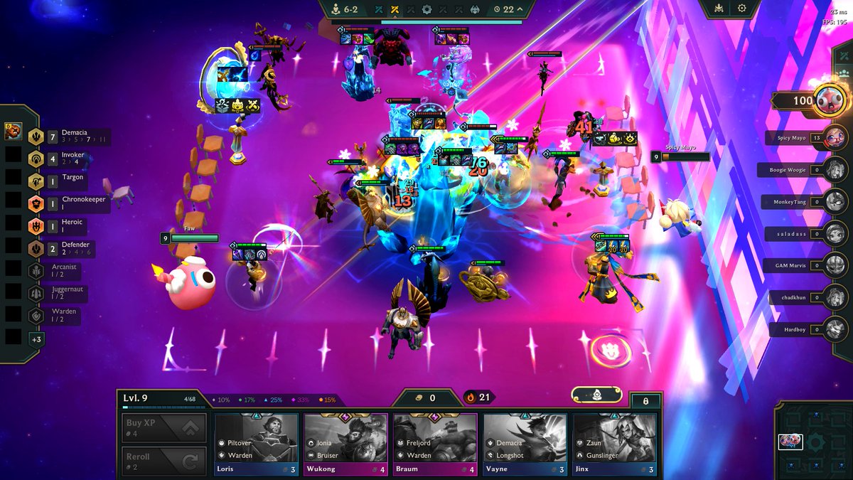 Probably the nuttiest game of TFT I've ever played. Didn't lose a single round (started with a sona 2)