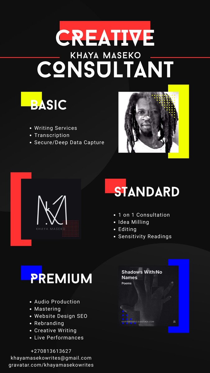 WeTheBeing's tweet image. Hit me up. My rates are good and I'm comfortable working all hours. #jobs #creativework #creativityiswork #consultant #creativeconsultant #khayamaseko