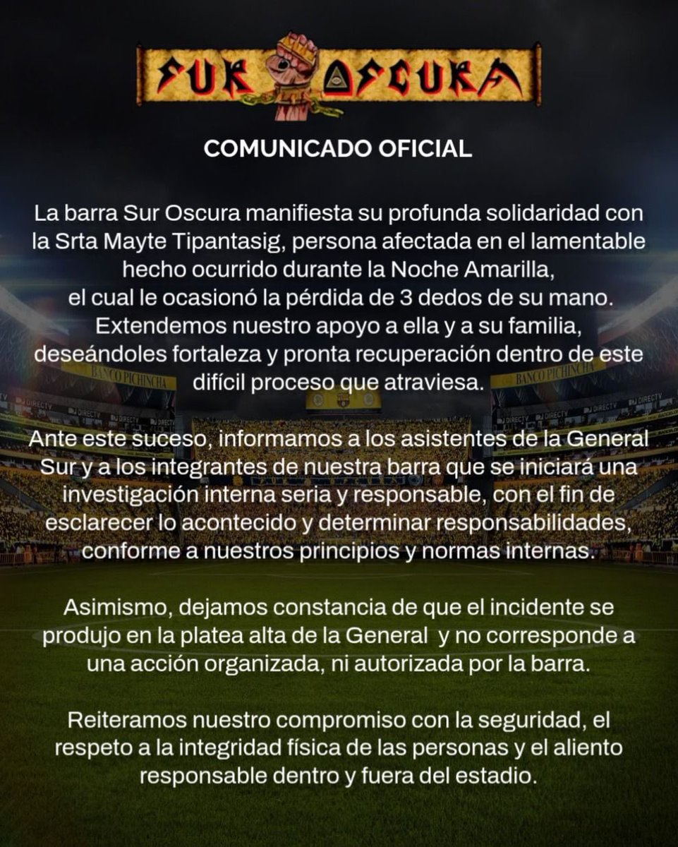 SurOscuraEC95's tweet photo. Comunicado Oficial. https://t.co/PHz3RO7rpx