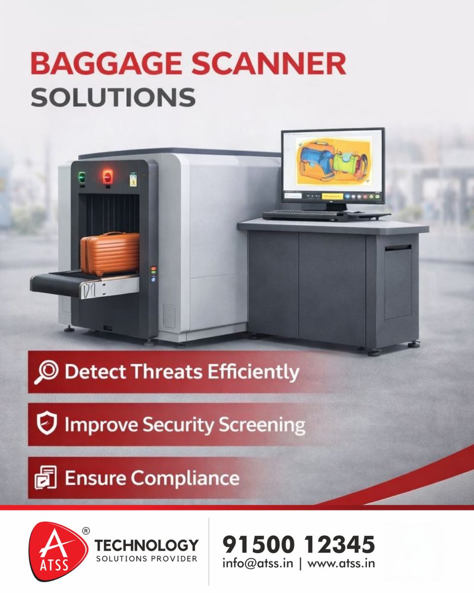 InfoATSS's tweet photo. 🛡️X-Ray Baggage Scanner
Material discrimination
High-resolution imaging for detailed inspection
Seamless checkpoint integration
Minimize risk, maximize efficiency. Reliable security solutions for high-traffic hubs.91500 12345 #securitysolutions #xrayscanner #baggagescanner #atss https://t.co/Dv7QbJ3YOc