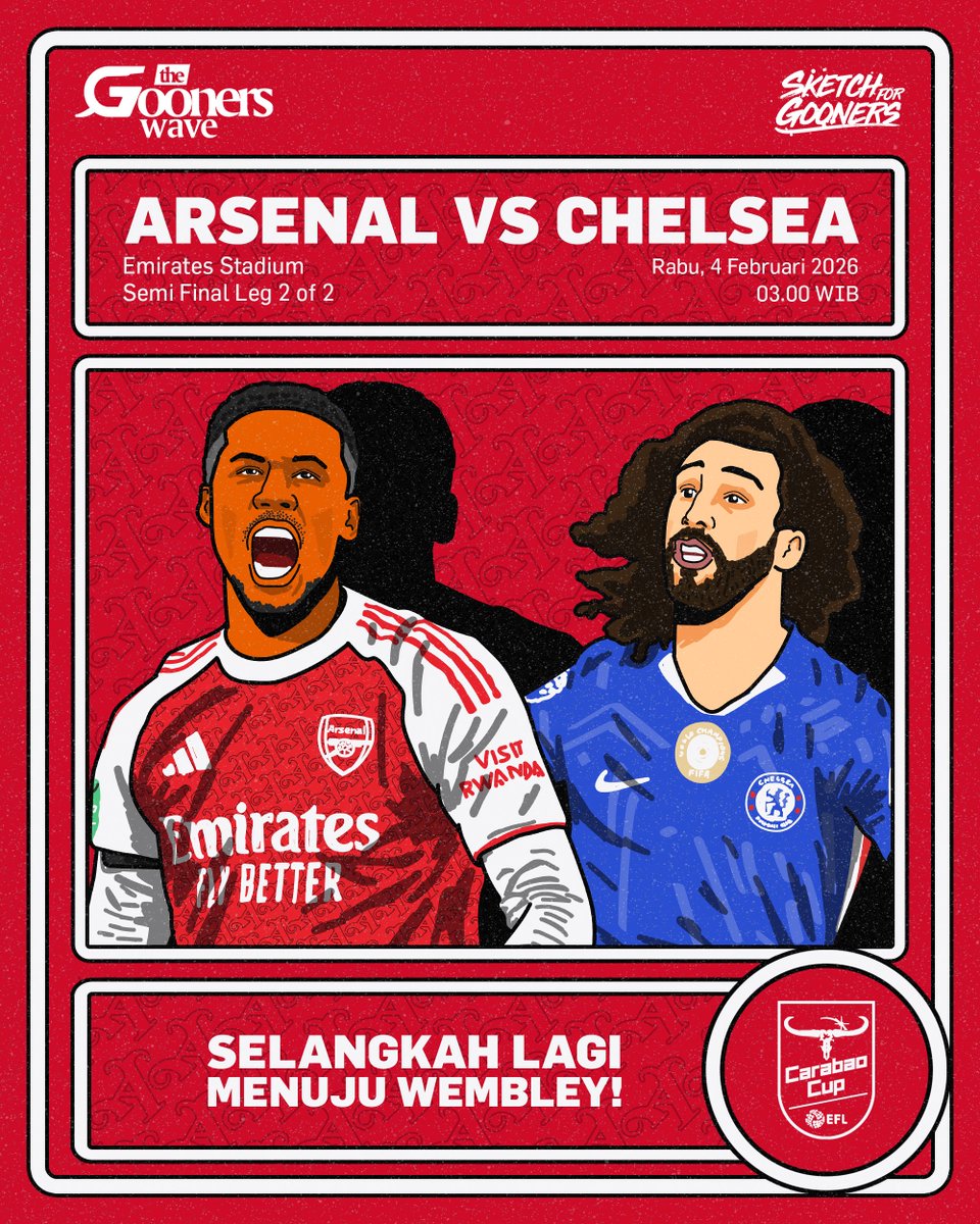 Tuntaskan malam ini. COME ON YOU GUNNERS! 🤟

#TheGoonersWave #Arsenal #WeAreWave