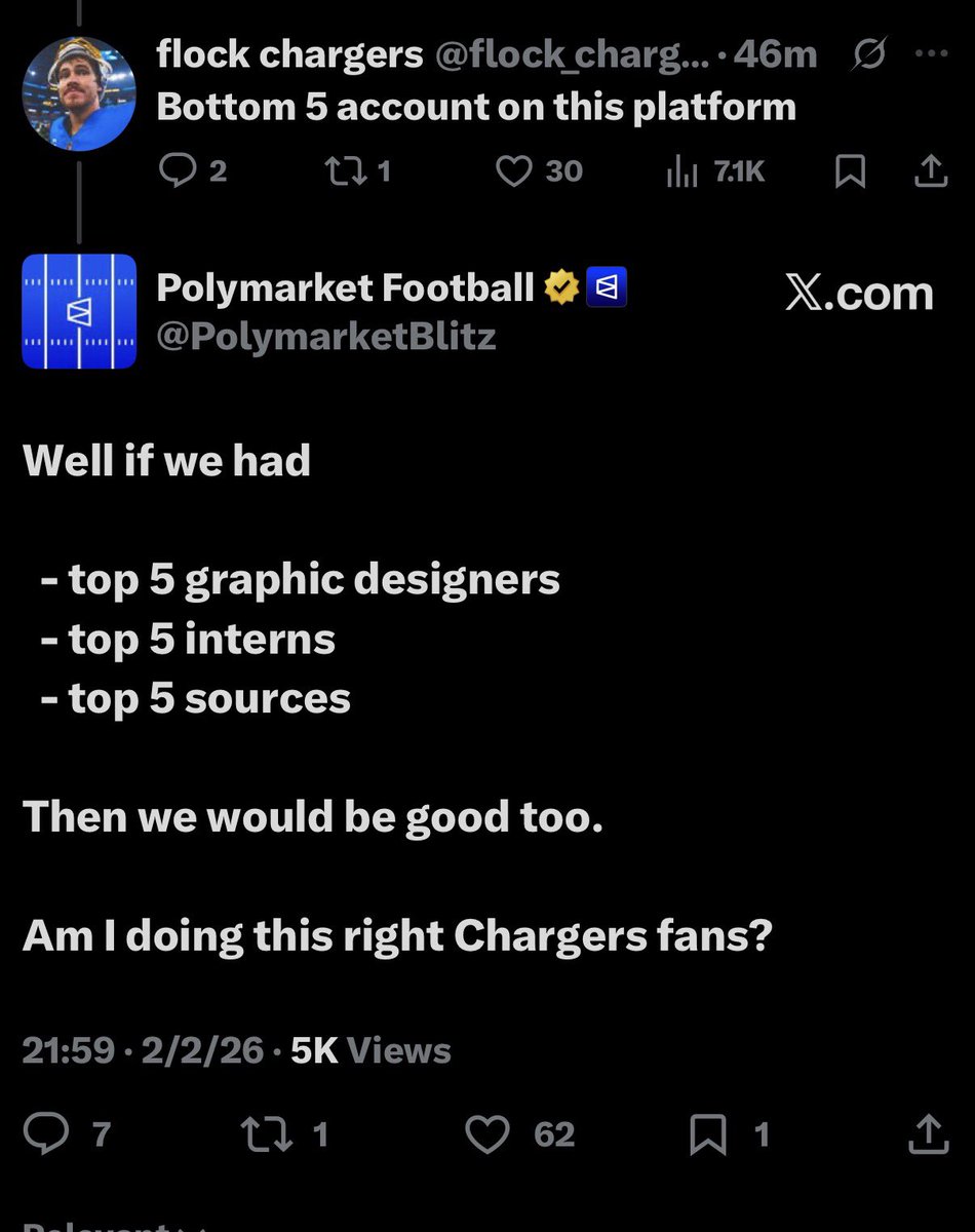 JustTalkinBall0's tweet photo. You know it’s bad when “polymarket football” is cooking you😭😭😭 https://t.co/azrZJMWxcG