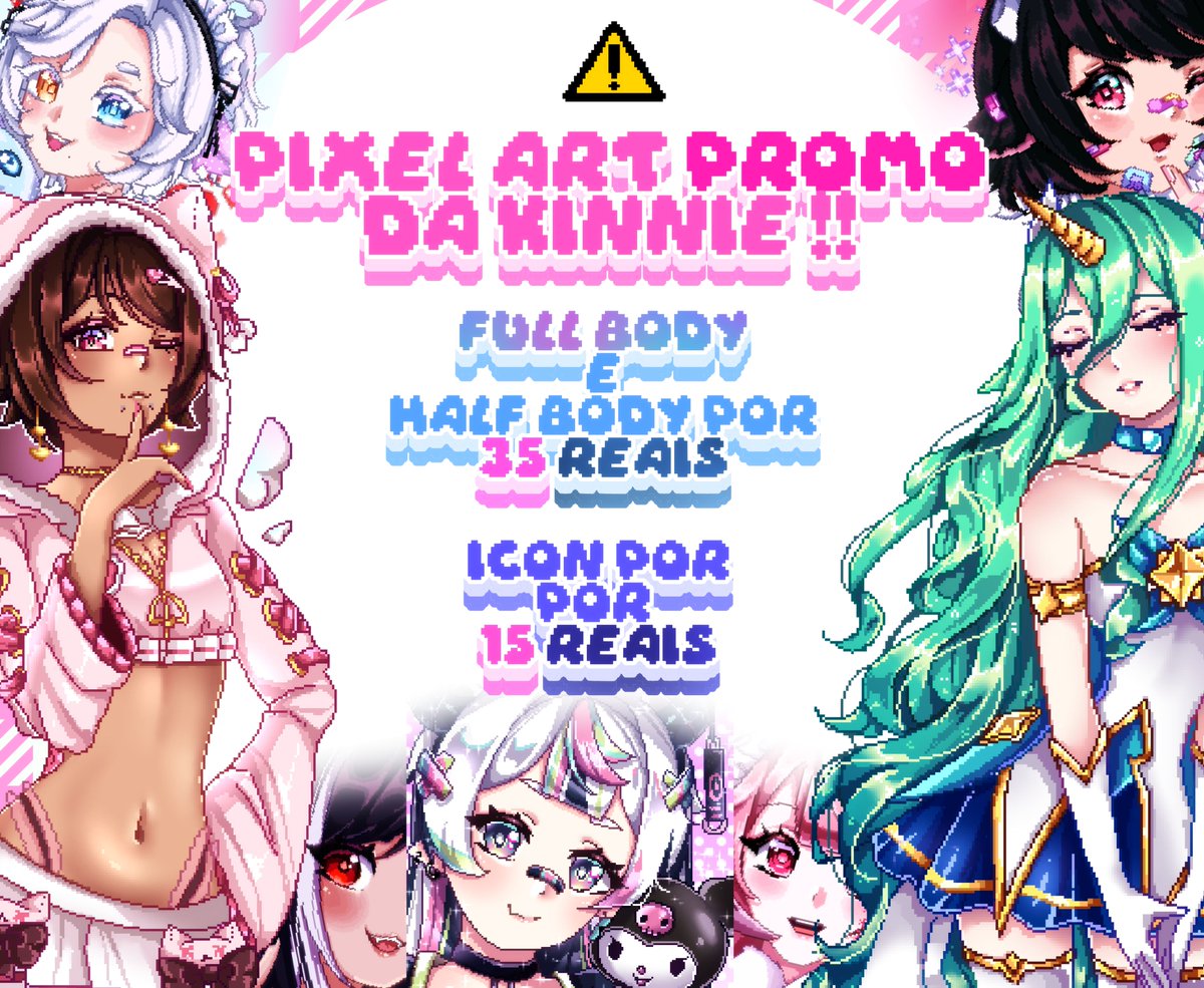 .✦ ݁˖ OEEE pessoinhas !! .✦ ݁˖
Estou abrindo 15 vagas para pixel art !! Quero expandir meu portfolio então fiz essa promo 🎀 

Ultimamente essa rede não está entregando meus posts, então RTs e Likes serão de grande ajuda !! 

⤿ Caso tenha alguma dúvida, me contatar na DM,