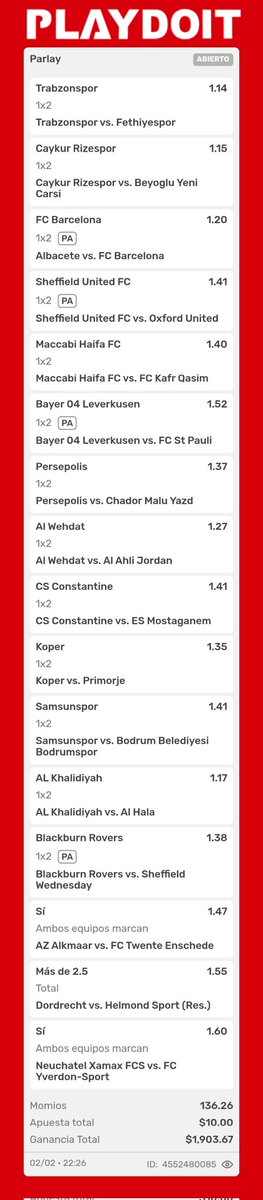 LiveBettingPick's tweet photo. Acabo de hacer una apuesta en Playdoit! haz una parecida a la mía en un solo clic.
https://t.co/YUhkddgjoX https://t.co/X6ZkEzfB0u