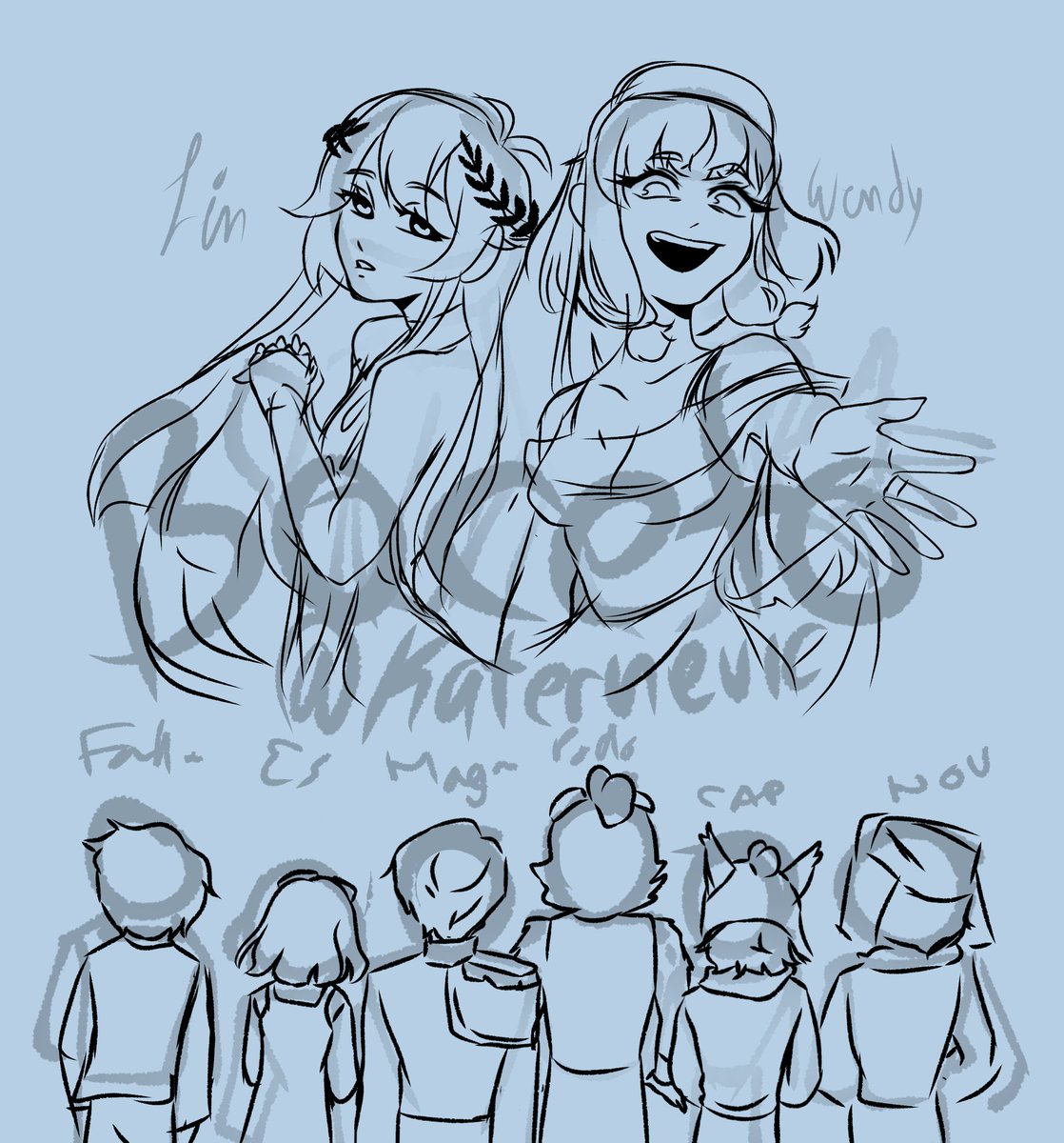 Boceto de " las hermanas " (diosas)
Se podría decir que es la idea jeje