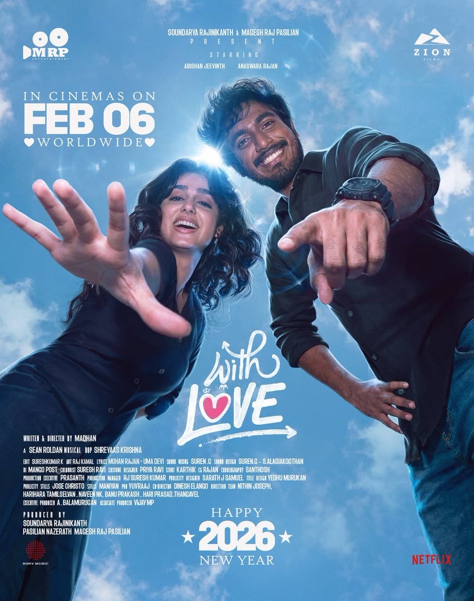 watched #WithLove 
Fresh &amp; soulful, it will recap our memories of school days❤️
<a href="/Abishanjeevinth/">Abishan Jeevinth</a> kalakkiteenga 🫂 the way u carried emotions, humour &amp; everything. Huge potential ahead ✨ #AnaswaraRajan_ performance 🔥 <a href="/RSeanRoldan/">Sean Roldan</a> ayya vazakkam pola magical. 
Impressive debut