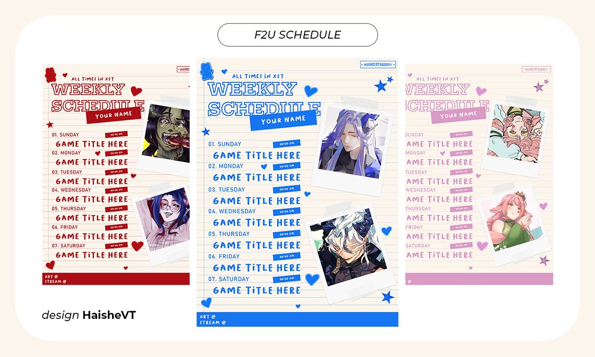 ‼️NEW F2U SCHEDULE‼️

inspired by PLAVE's 2026 Season's Greetings
💙💜💗❤️🖤 

【#VGenShop  】

🔗below⬇️