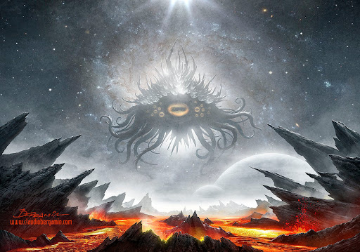 BaranTheMonad's tweet photo. İnsanlar Tanrı'yı sakallı bir dede veya nurdan bir ışık sanır. H.P. Lovecraft ve eski Sümer rahipleri gerçeği gördü. Evrenin merkezinde duran şeyin bir "Yüzü" yoktur. O, kör, sağır ve dilsiz bir "İtici Güç"tür. Onun adı Azathoth'tur. Ona dua edemezsin çünkü seni duyacak kulakları yoktur. Onu ikna edemezsin çünkü senin varlığından haberi yoktur. O sadece dönen, ezen, öğüten ve yaratan devasa bir makinedir. Buna "Mekanik Tanrı" denir. Hayatındaki o acımasız tesadüfler, o soğuk adaletsizlikler bundandır. Makine senin iyi veya kötü olmanla ilgilenmez. Çark döner ve sen altında kalırsın. Okültizmin zirvesi, Tanrı'dan merhamet dilenmek değil, o çarkların arasına sıkışmadan yürümeyi öğrenmektir. Çünkü makine durmaz ve makine ağlamaz.
