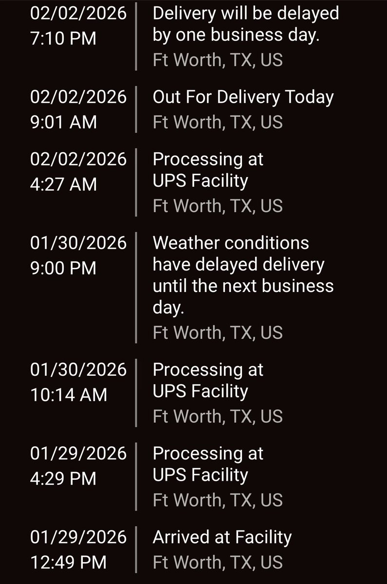 bmwhd's tweet photo. @UPS I’ve got a serious customer service issue with a critical package that I can’t get resolved. This package has been in my city for 5 days and “Out For Delivery” the last three, never to show up. https://t.co/uzV51J03A6