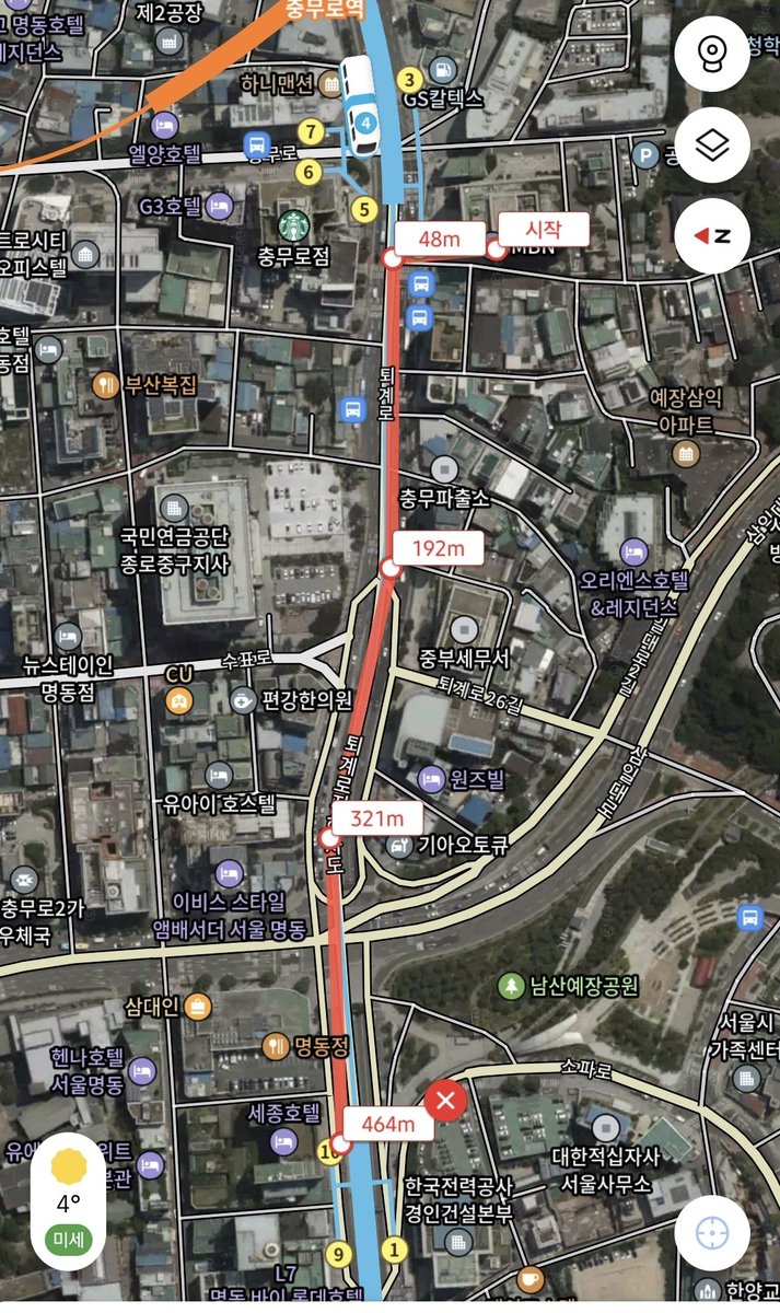 심지어 MBN 본사로부터 세종호텔은 500m도 채 되지 않습니다. 한 번 움직여 사진찍는게 그리도 어려웠나봅니다.